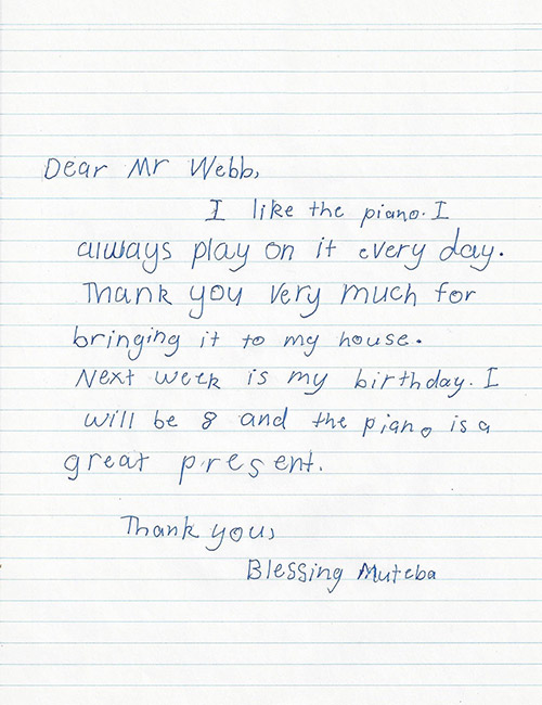 Letter for Mr Webb